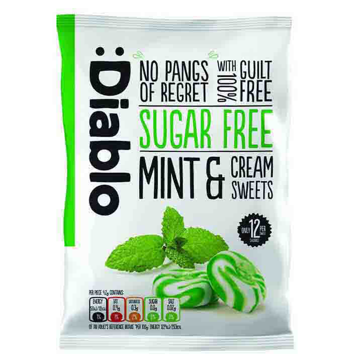 Diablo Sugar Free Mint & Cream Sweets 75G